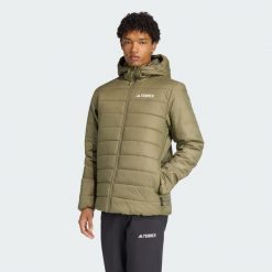 Kurtka z kapturem z ociepleniem Terrex Multi Essentials CLIMAWARM. Brązowe kurtki męskie Adidas, m, bez wzorów, z puchu, sportowe, z kapturem. Za 439.00 zł.