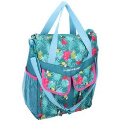 Sakwa torba rowerowa Dunlop 20L na bagażnik w kwiaty. Czerwone torby sportowe męskie Dunlop, bez wzorów, z gumy, na ramię. Za 237.95 zł.