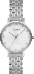 Zegarek OBAKU Zegarek damski Obaku Denmark V248LXCWSC CYRKONIE srebrny. Szare zegarki damskie OBAKU, srebrne. Za 423.00 zł.