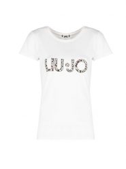 Liu Jo T-Shirt | VA3A25 J5003 | Kobieta | Biały. Białe t-shirty damskie Liu Jo, m, bez wzorów, z bawełny, klasyczne, bez kołnierzyka, bez ramiączek. W wyprzedaży za 219.00 zł.