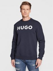 Hugo Bluza Dem 50477328 Granatowy Regular Fit. Niebieskie bluzy męskie Hugo, m, bez wzorów, z bawełny, bez ramiączek, bez kaptura. Za 259.99 zł.