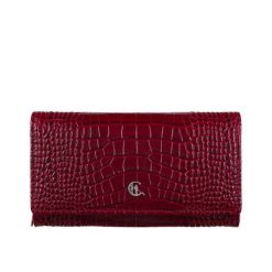 Portfel skórzany damski Canaletto ze skóry z wzorem krokodyla – ochrona RFID i wyjątkowy styl PD1634s162 RFID. Brązowe portfele damskie ze skóry. Za 190.00 zł.