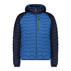 Kurtka z kapturem CMP. Niebieskie kurtki męskie CMP, bez wzorów, z puchu, sportowe, z kapturem. W wyprzedaży za 454.00 zł.