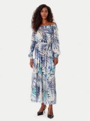 Guess Sukienka letnia W5GT16 WH9Z2 Niebieski Regular Fit. Niebieskie sukienki damskie Guess, na lato, s, z aplikacjami, z syntetyku, bez kołnierzyka, bez ramiączek. Za 449.99 zł.