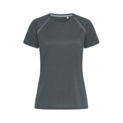 Koszulka Damska Active 140 Team Raglan. Czarne bluzki damskie Stedman, l, bez wzorów, sportowe, bez kołnierzyka, bez ramiączek. Za 61.99 zł.