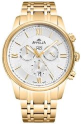 Zegarek męski Appella L70006.1163CH złoty. Żółte zegarki męskie Acappella, bez wzorów, złote. Za 1,990.00 zł.