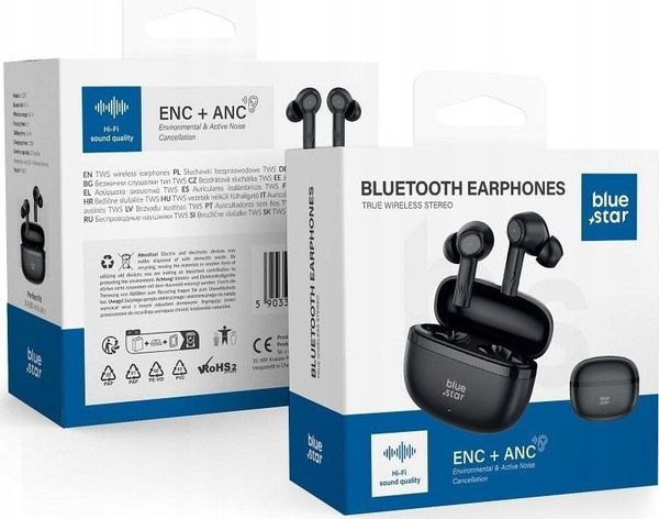 Słuchawki Blue Star AC20E czarne. Czarne słuchawki bezprzewodowe Blue Star. Za 36.84 zł.