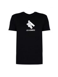 Les Hommes T-Shirt "New Logo" | LBT1009700P | Mężczyzna | Czarny. Czarne t-shirty męskie Les Hommes, m, bez wzorów, z bawełny, bez kołnierzyka, bez ramiączek. W wyprzedaży za 239.00 zł.