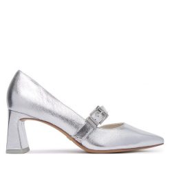 Czółenka Tamaris. Szare czółenka damskie Tamaris, bez wzorów, bez obcasa, bez zapięcia. Za 409.99 zł.