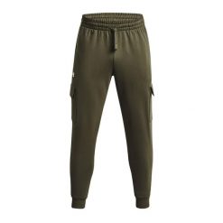 Spodnie męskie Under Armour Rival Fleece Cargo Jogger. Zielone spodnie materiałowe męskie Under Armour, m, bez wzorów, z dresówki. Za 159.99 zł.