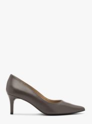 Szare czółenka damskie na szpilce. Szare czółenka damskie Ryłko, bez wzorów, ze skóry, eleganckie, bez obcasa, na szpilce, bez zapięcia. Za 349.99 zł.
