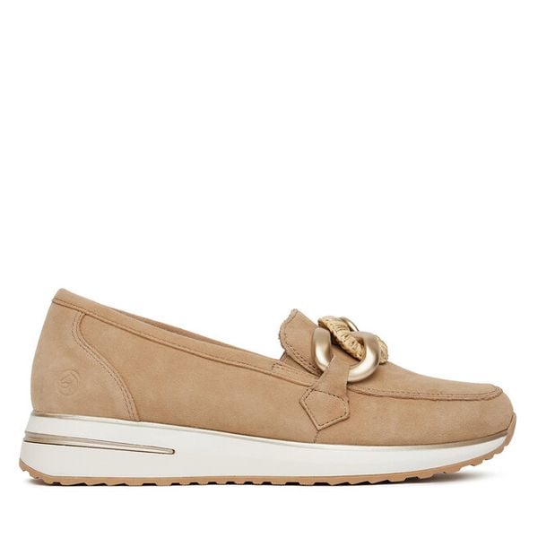 Półbuty Remonte. Brązowe półbuty damskie Remonte, bez wzorów, bez obcasa, na płaskiej podeszwie, bez zapięcia. Za 293.99 zł.