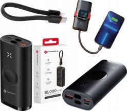 FORCELL F-ENERGY F10K4 powerbank kompatybilny z Apple Watch PD QC3.0 3A 22,5W 10000 mAh czarny. Czarne powerbanki ForCell. Za 178.93 zł.