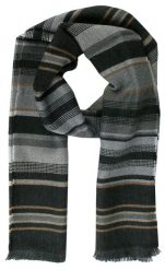 Szalik Przejściowy z Dziewiczą Wełną (Virgin Wool) - Fraas - Grafit z Popielem. Szare szaliki męskie V. Fraas, bez wzorów, z materiału. Za 85.00 zł.
