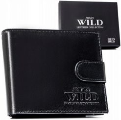 Portfel skórzany Always Wild N992L-P-GTS czarny. Czarne portfele męskie Always Wild, bez wzorów, ze skóry. Za 59.99 zł.