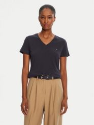 Tommy Hilfiger T-Shirt Heritage V-Neck Tee WW0WW24969 Granatowy Regular Fit. Niebieskie t-shirty damskie Tommy Hilfiger, xs, bez wzorów, z bawełny, bez kołnierzyka, bez ramiączek. Za 109.99 zł.