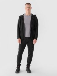 4F Spodnie treningowe szybkoschnące męskie 4F x Robert Lewandowski - czarne L. Czarne spodnie sportowe męskie 4F, l, bez wzorów, z dzianiny, na fitness i siłownię. W wyprzedaży za 119.99 zł.