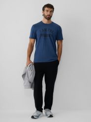 4F Spodnie dresowe męskie - czarne L. Czarne spodnie sportowe męskie 4F, l, bez wzorów, z dresówki. Za 149.99 zł.