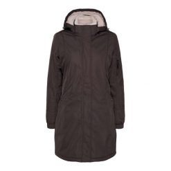 Parka dla kobiet Equipage Jenna. Brązowe parki damskie EQUIPAGE, bez wzorów, bez kaptura. Za 738.00 zł.