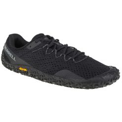 Buty do biegania męskie, Merrell Vapor Glove 6. Czarne buty sportowe męskie Merrell, bez wzorów, z gumy, bez zapięcia, do biegania. Za 495.00 zł.