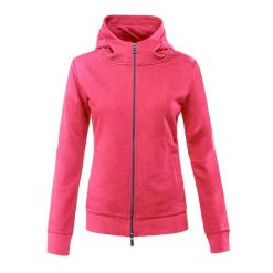 Damska bluza jeździecka z pełnym zamkiem błyskawicznym Eqode Debra. Czerwone bluzy damskie EQODE BY EQUILINE, l, bez wzorów, sportowe, bez ramiączek, z kapturem. Za 169.99 zł.