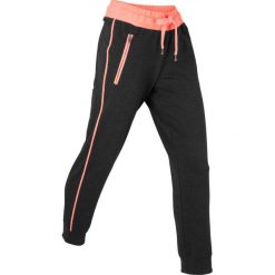 Spodnie sportowe, dł. 7/8, Level 1 bonprix czarno-łososiowy neonowy melanż. Czarne spodnie dresowe damskie bonprix, bez wzorów, sportowe, na fitness i siłownię. Za 34.99 zł.