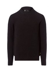 G-Star RAW Męski wełniany sweter Mężczyźni czarny jednolity, L. Czarne swetry męskie G-Star Raw, l, bez wzorów, z dzianiny, retro, bez kołnierzyka, bez ramiączek. Za 599.95 zł.