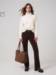 Jeansy flare - brązowy. Brązowe jeansy damskie Sinsay, bez wzorów, z jeansu. Za 59.99 zł.