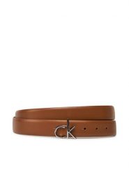 Calvin Klein Pasek Damski Ck Buckle Belt 3.0_Smooth K60K613156 Brązowy. Brązowe paski damskie Calvin Klein, bez wzorów, ze skóry. Za 139.99 zł.