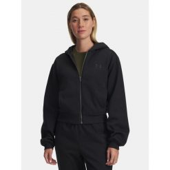 Bluza Under Armour Icon Vida Fleece FZ. Czarne bluzy damskie Under Armour, bez wzorów, bez ramiączek, bez kaptura. Za 189.99 zł.