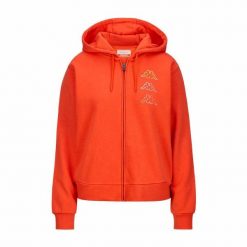 Bluza z kapturem Unisex Kappa Kaimi Ciemnopomarańczowy. Brązowe bluzy damskie Kappa, bez wzorów, casualowe, bez ramiączek, z kapturem. W wyprzedaży za 166.00 zł.