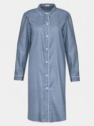 Selmark Koszula nocna Corba Tera P7363 Niebieski Regular Fit. Niebieskie koszule nocne damskie Selmark, bez wzorów, z bawełny, bez ramiączek. Za 179.99 zł.