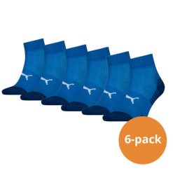 Skarpety Puma Sport Quarter Amortyzowane, 6 szt. Niebieskie. Niebieskie skarpetki damskie Puma, bez wzorów, z elastanu. Za 162.99 zł.