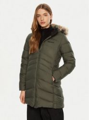 Marmot Płaszcz zimowy Montreal M15838 Zielony Regular Fit. Zielone płaszcze damskie Marmot, na zimę, m, bez wzorów, z syntetyku, bez kołnierzyka, bez kaptura. Za 1,679.00 zł.