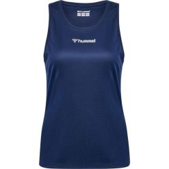 Damski tank top Hummel. Niebieskie topy damskie Hummel, bez wzorów, z materiału, sportowe, bez kołnierzyka, bez ramiączek. Za 100.00 zł.