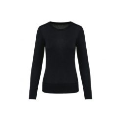 Suprima sweter z okrągłym dekoltem dla kobiet Kariban Premium. Czarne swetry nierozpinane damskie KARIBAN, xs, bez wzorów, z bawełny, eleganckie, bez kołnierzyka, bez ramiączek. Za 195.00 zł.