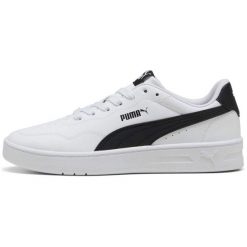 Buty sportowe damskie Puma Court Lally. Białe obuwie sportowe damskie Puma, bez wzorów, z syntetyku, bez zapięcia, na fitness i siłownię. Za 231.85 zł.