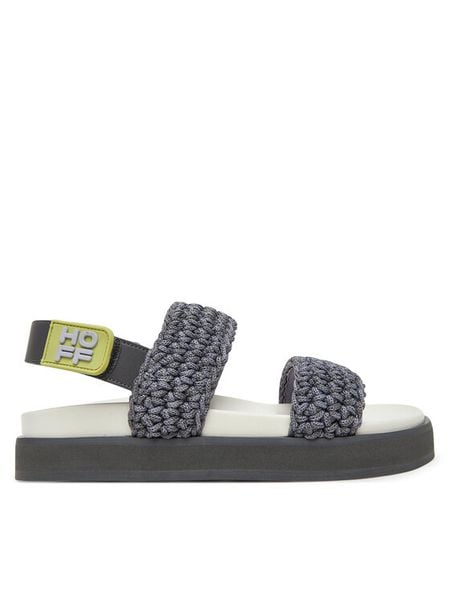 HOFF Sandały Galdana 12447002 Granatowy. Niebieskie sandały damskie HOFF, bez wzorów, z materiału, bez obcasa, na płaskiej podeszwie, bez zapięcia. Za 449.99 zł.