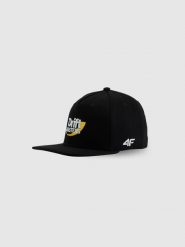 4F Czapka z daszkiem snapback uniseks 4F x Drift Masters - czarna S/M. Czarne czapki damskie 4F, z aplikacjami, z materiału, klasyczne. Za 119.99 zł.