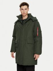 Alpha Industries Parka 148124 Zielony Regular Fit. Zielone parki męskie Alpha Industries, m, bez wzorów, z bawełny, bez kołnierzyka, bez kaptura. Za 959.99 zł.