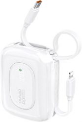 Powerbank Dudao K32 10000 mAh z wbudowanym kablem USB-C/Lightning - biały. Białe powerbanki Dudao. Za 60.16 zł.