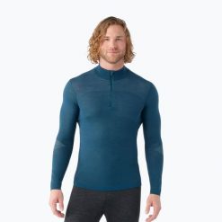 Bluza termoaktywna męska Smartwool Intraknit Thermal Merino Base Layer 1/4 Zip. Niebieskie bluzy męskie Smartwool, m, bez wzorów, bez ramiączek, bez kaptura. Za 519.99 zł.