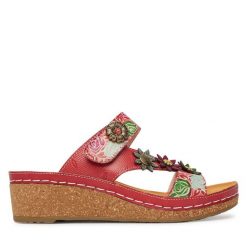 Klapki Laura Vita. Czerwone klapki damskie Laura Vita, bez wzorów, bez obcasa, bez zapięcia. Za 429.99 zł.