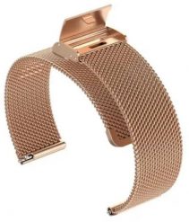 Regulowany pasek ze stali nierdzewnej do zegarka/smartwatch 22mm, ROSE GOLD. Czerwone zegarki smartwatch Alogy, bez wzorów. Za 31.12 zł.