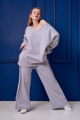 Bluza Sigma. Szare bluzy damskie Hultaj Polski, m, bez wzorów, z bawełny, eleganckie, bez ramiączek, bez kaptura. Za 389.00 zł.