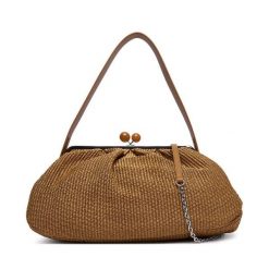 Torebka Weekend Max Mara. Brązowe torebki wizytowe damskie Weekend Max Mara, bez wzorów, bez dodatków. Za 1,739.00 zł.