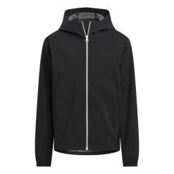 Kurtka Provisional. Czarne kurtki męskie Adidas, bez wzorów, z materiału, sportowe, z kapturem. Za 379.00 zł.
