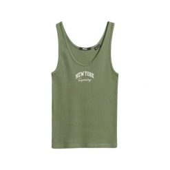 Damski wzorzysty tank top Superdry Athletic Essentials. Zielone topy damskie Superdry, l, bez wzorów, bez kołnierzyka, bez ramiączek. W wyprzedaży za 104.30 zł.