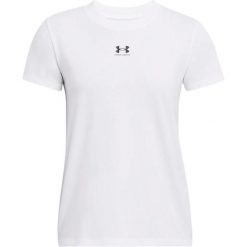 T-shirt damski Under Armour Rival Core. Białe t-shirty damskie Under Armour, s, bez wzorów, z bawełny, sportowe, bez kołnierzyka, bez ramiączek. Za 186.50 zł.
