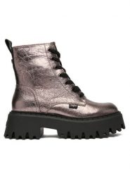 Buffalo Trzewiki Aspen Lace Up Mid 1622596 Srebrny. Szare botki damskie Buffalo, bez wzorów, ze skóry, bez obcasa, na płaskiej podeszwie, bez zapięcia. Za 249.99 zł.